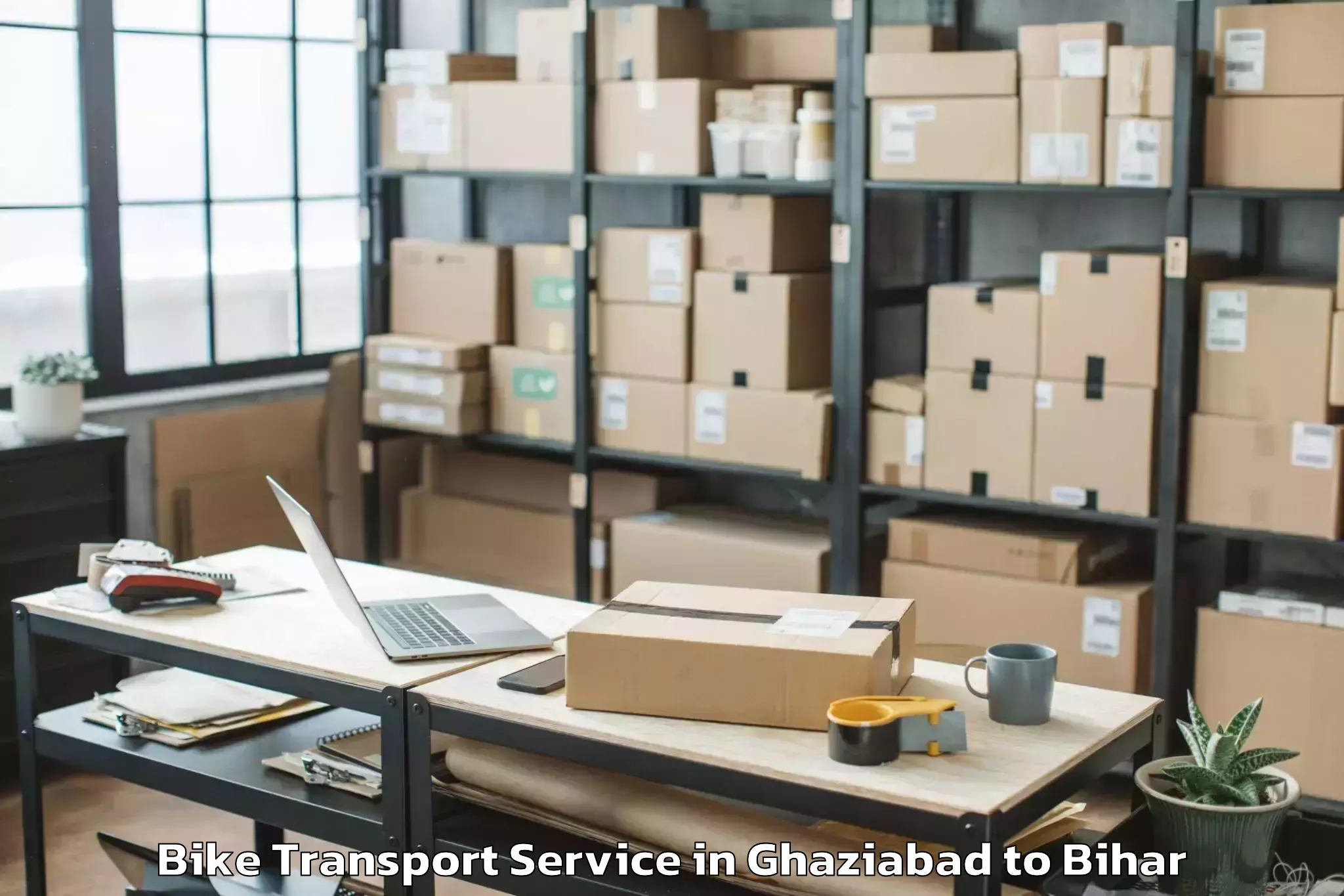 Book Ghaziabad to Lauriya Bike Transport Online